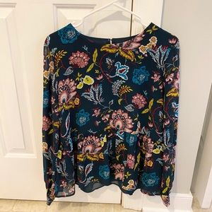 Loft Peplum Floral Blouse